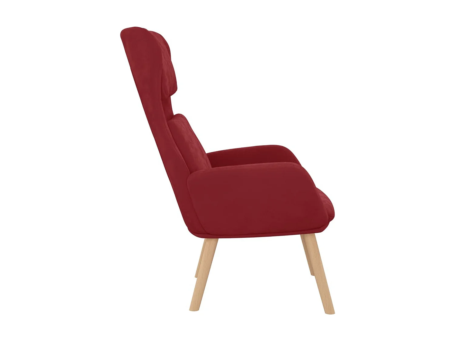 Relaxstoel | Fauteuil | Bureaustoel fluweel wijnrood