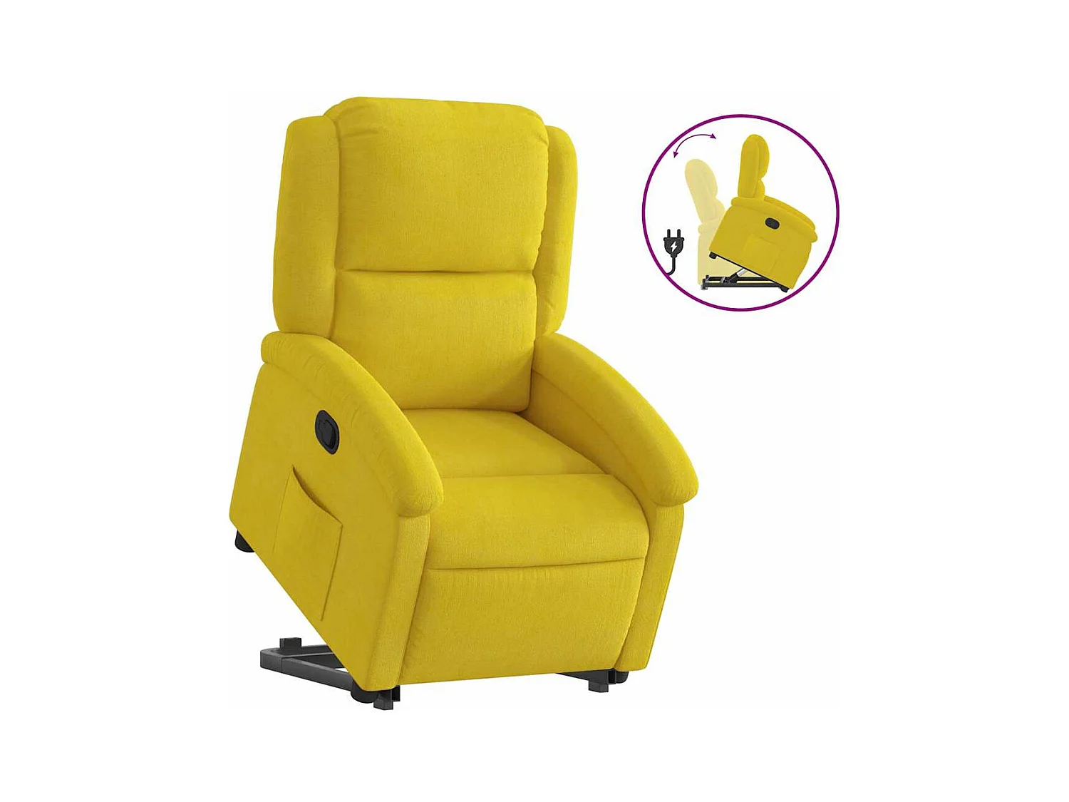 Fauteuil inclinable-Chaise de relax-Fauteuil salon Jaune Velours SHL2510