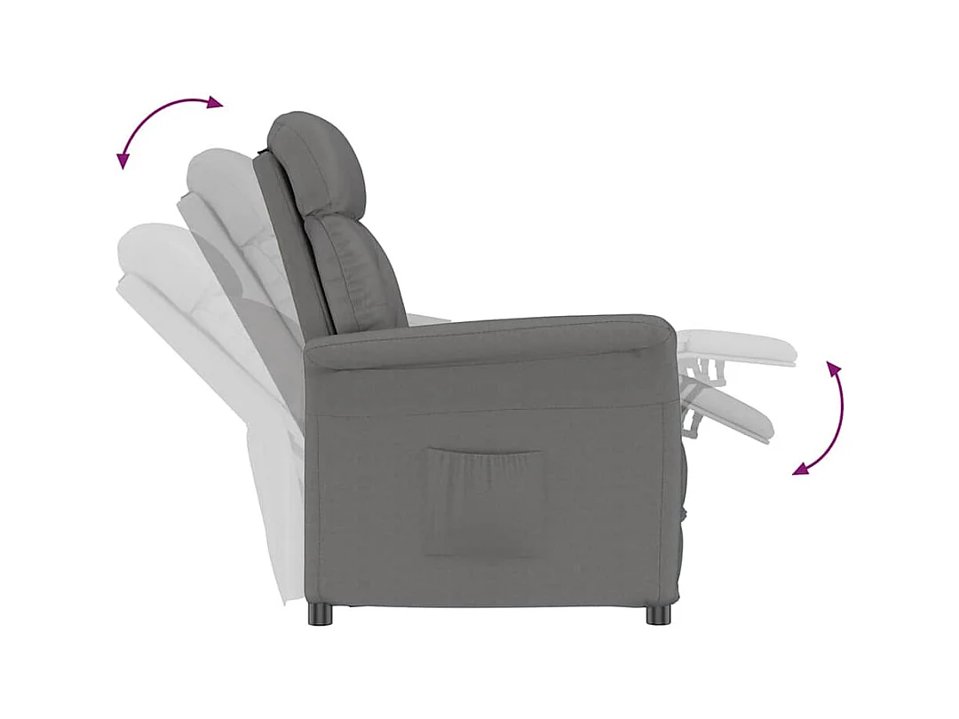 Sillón de relax | Sillón Recliner Gris Oscuro Gris oscuro 70.5x96.5x95 cm SHL5671