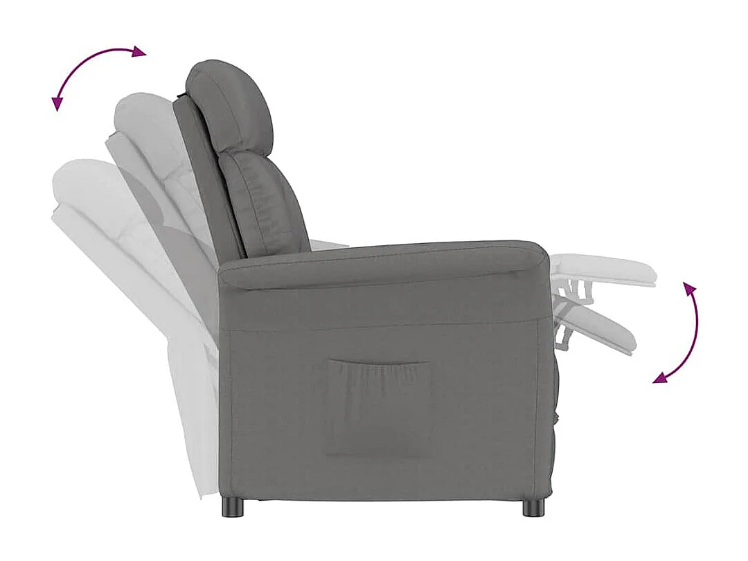 Recliner Sessel Dunkelgrau Dunkelgrau 70.5x96.5x95 cm Stoff SHL64535