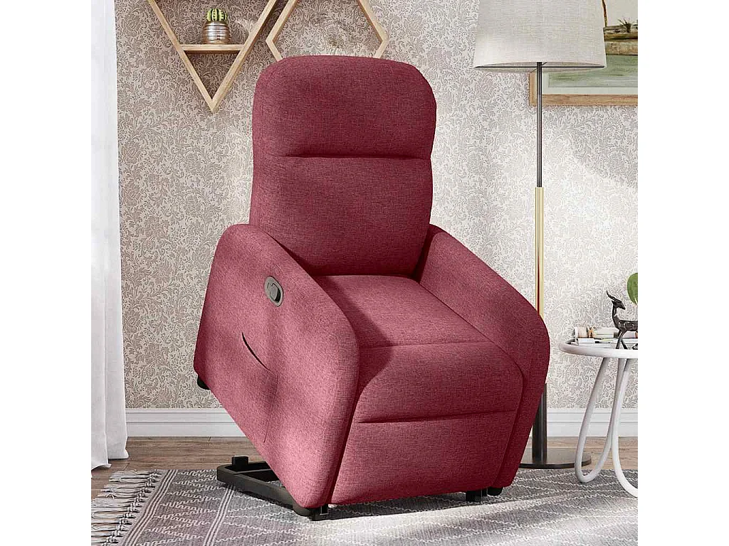 Fauteuil inclinable-Chaise de relax-Fauteuil TV rouge bordeaux tissu SHL4881
