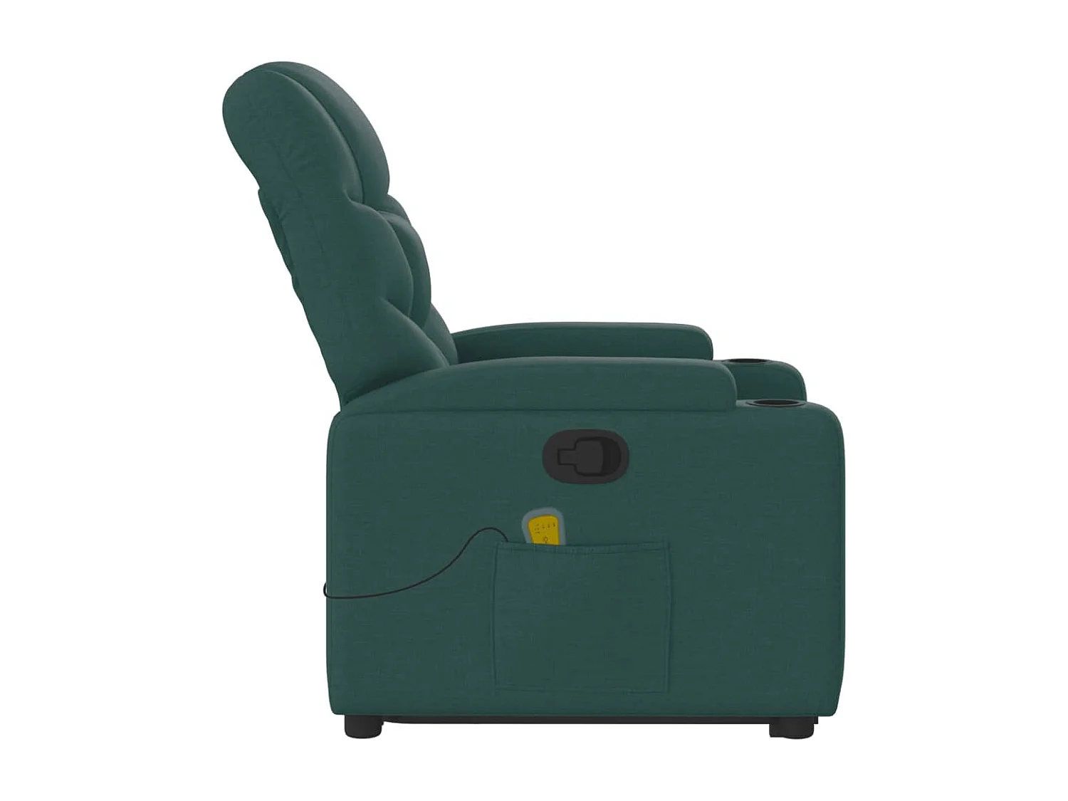 Silla de masaje reclinable de pie de tela verde oscura SHL2214