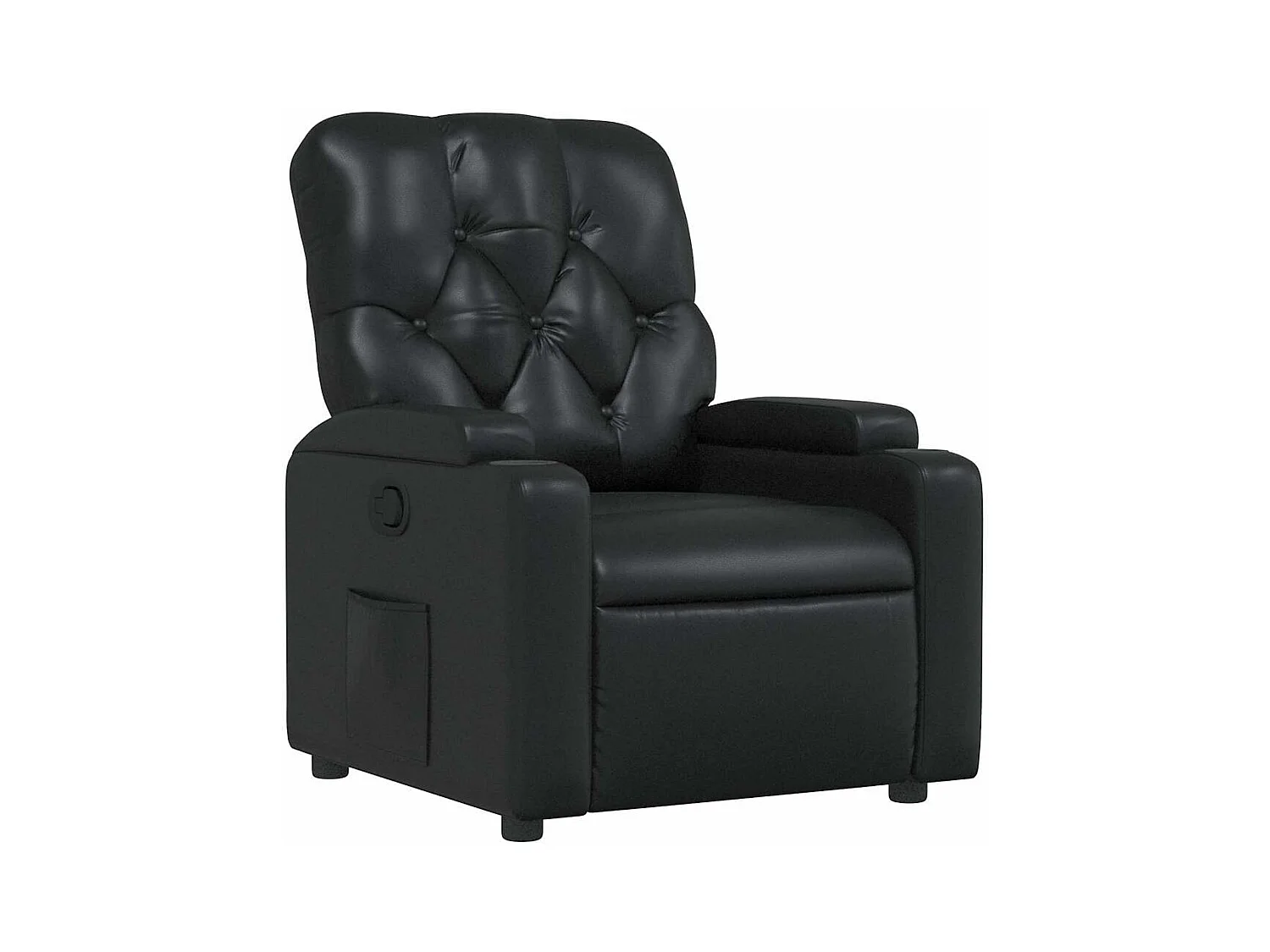 Sillón de relax | Sillón reclinable de cuero sintético negro SHL2738