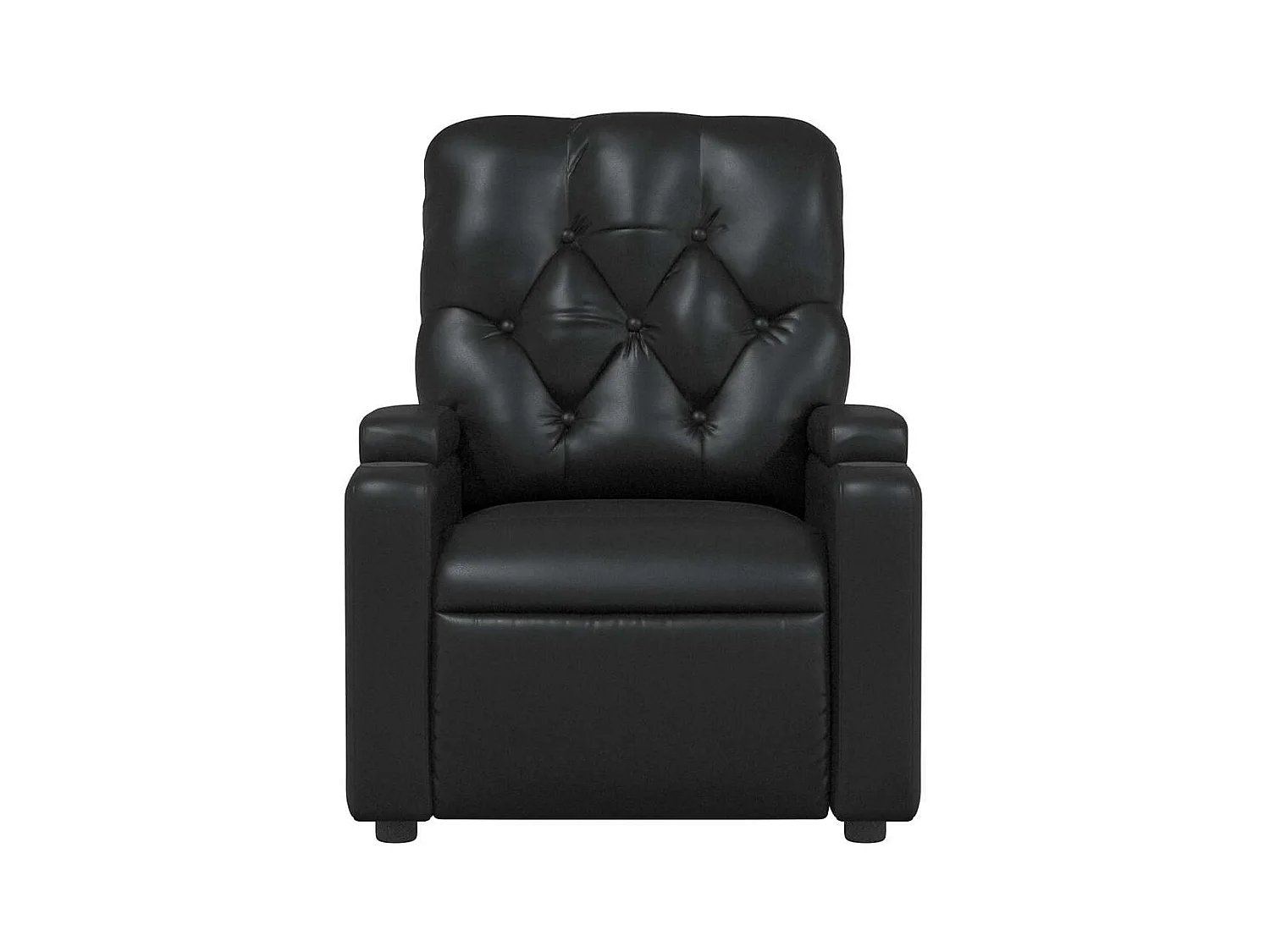 Sillón de relax | Sillón reclinable de cuero sintético negro SHL2738