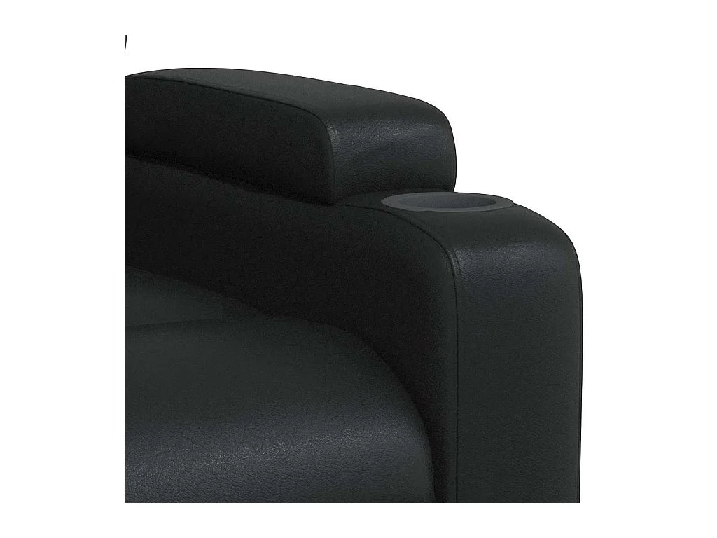 Sillón de relax | Sillón reclinable de cuero sintético negro SHL2738