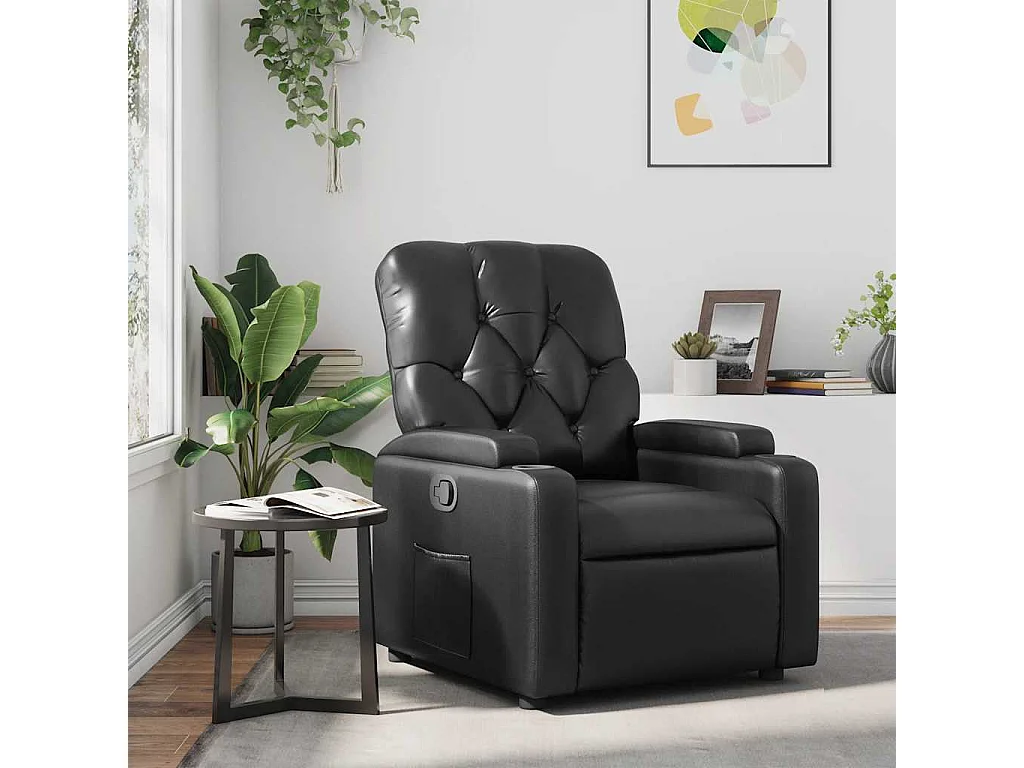 Relaxsessel | Lounge Sessel für Wohnzimmer Schwarz Kunstleder SHL91513