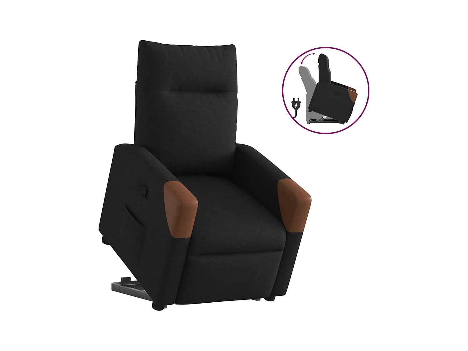 Sillón de relax | Silla | Sillón reclinable elevable tela negro SHL9388
