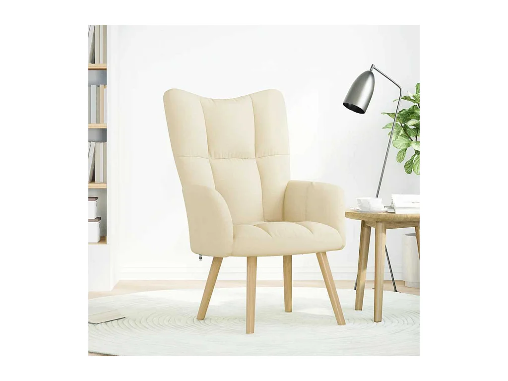 Fauteuil de Salon-Chaise de relaxation moderne Crème Tissu SHL3737
