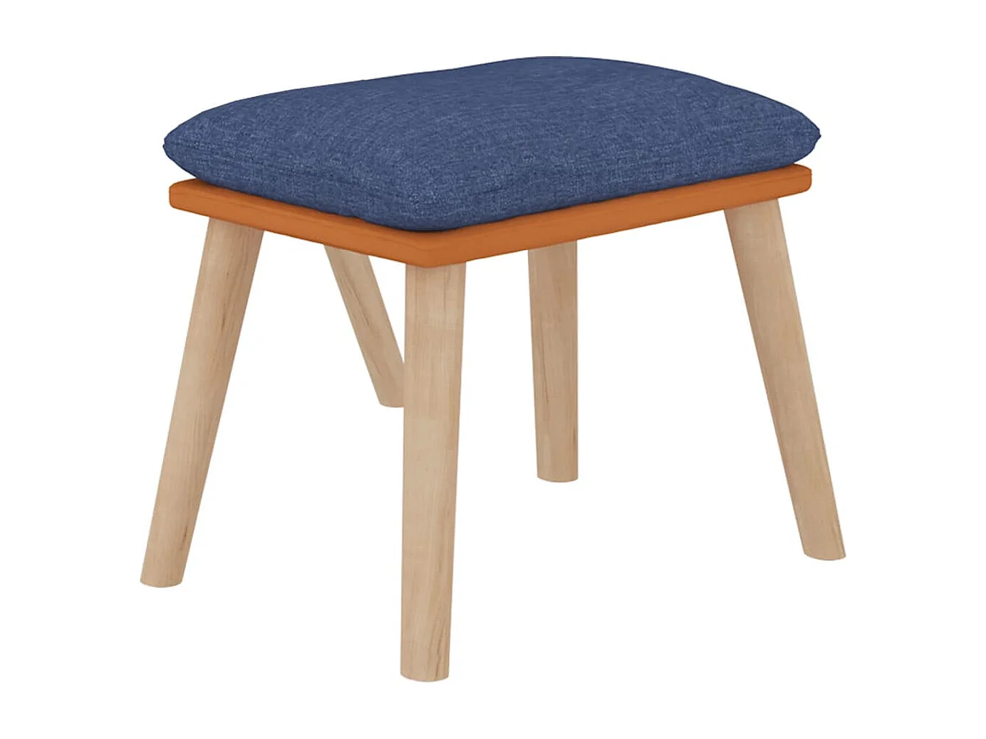 Fauteuil de relaxation Scandinave avec repose-pied Bleu Similicuir et tissu SHL1372
