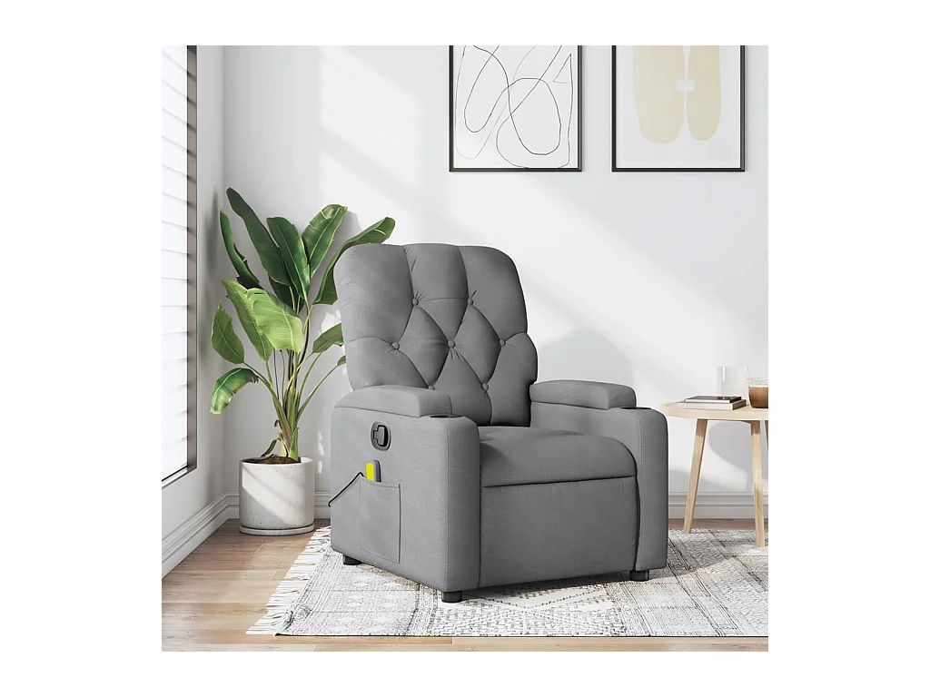 Fauteuil inclinable-Chaise de relax-Fauteuil de Massage gris clair tissu SHL3284