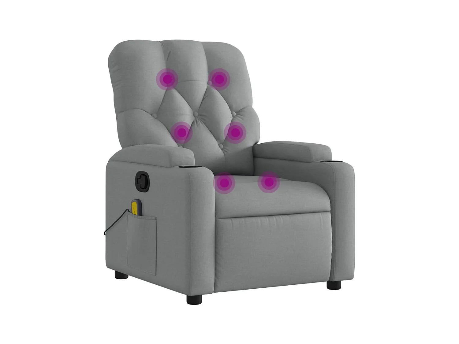 Fauteuil inclinable-Chaise de relax-Fauteuil de Massage gris clair tissu SHL3284