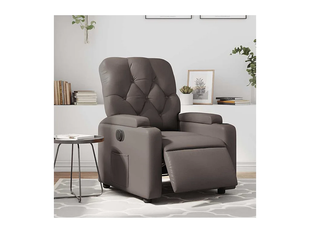 Sillón de relax | Silla | Sillón reclinable eléctrico de cuero sintético marrón SHL5949