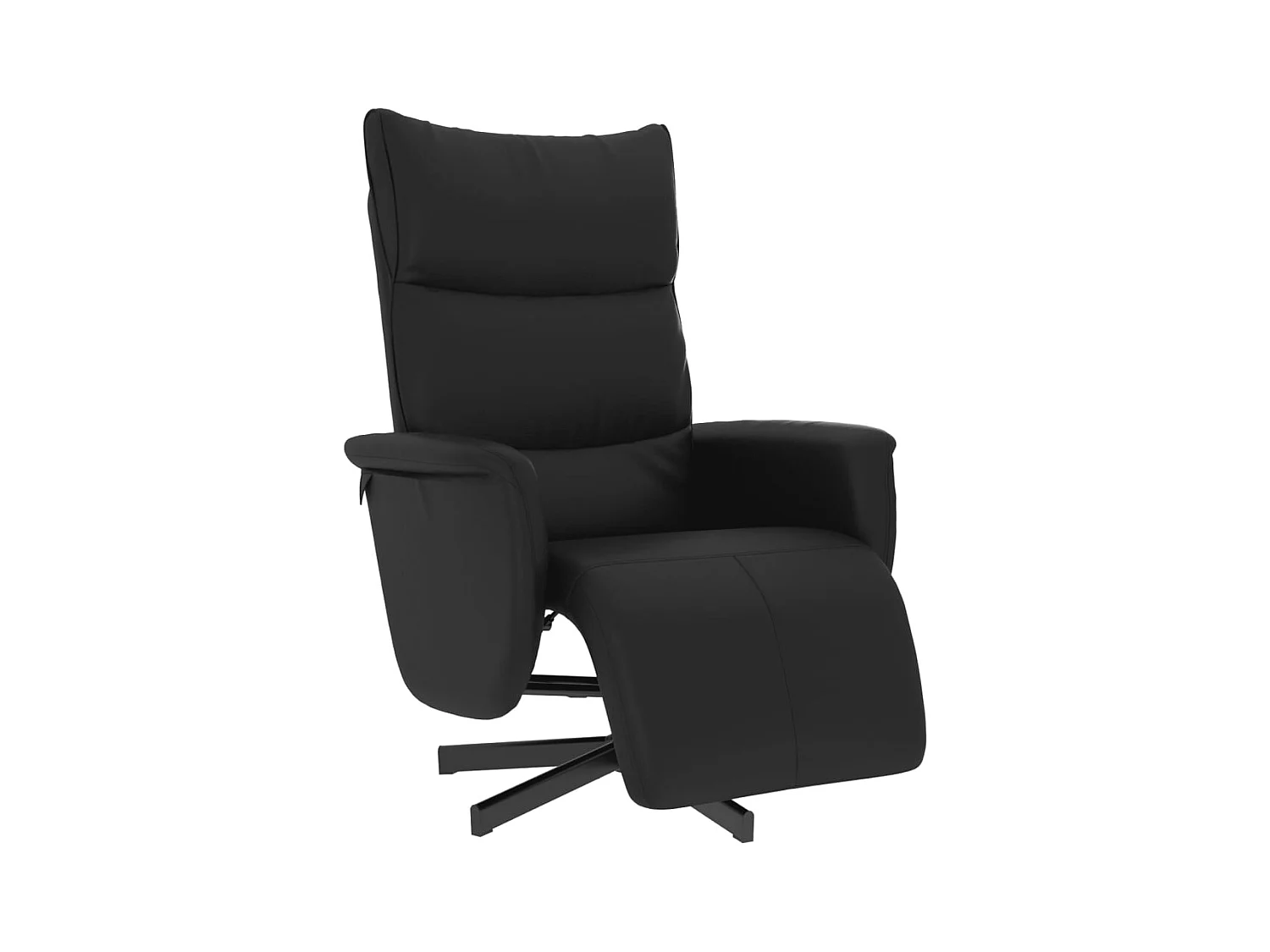 Sillón de relax | Sillón reclinable con reposapiés cuero sintético negro SHL6243