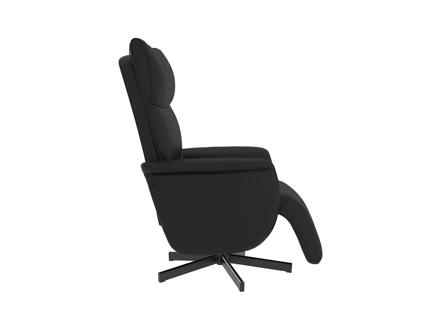 Sillón de relax | Sillón reclinable con reposapiés cuero sintético negro SHL6243