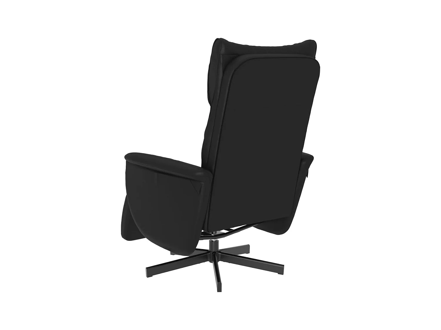 Sillón de relax | Sillón reclinable con reposapiés cuero sintético negro SHL6243