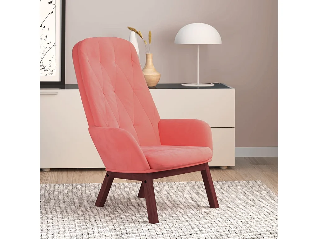 Relaxsessel | Lounge Sessel Rosa Samt SHL12511