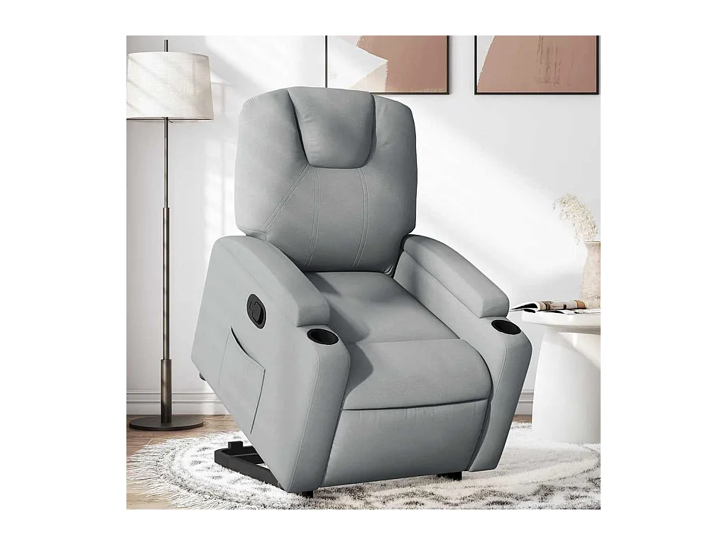 Sillón de relax | Silla | Sillón reclinable elevable de tela gris claro SHL2751