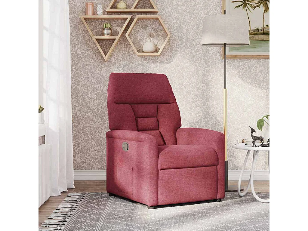 Fauteuil inclinable-Chaise de relax-Fauteuil TV Rouge bordeaux Tissu SHL3933