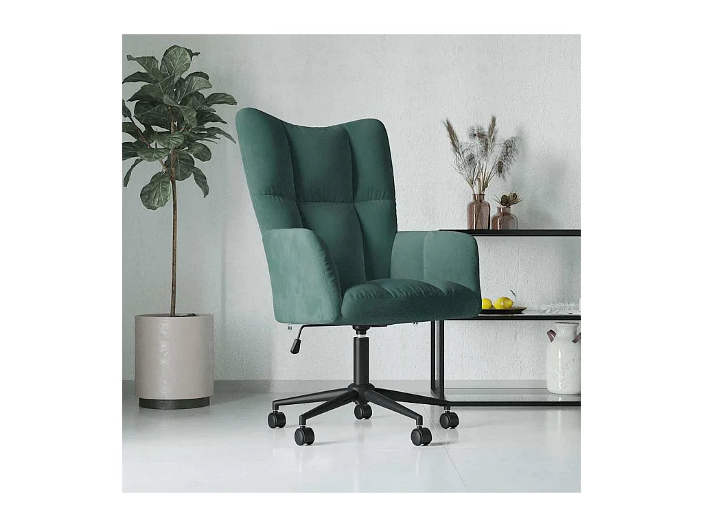 Sillón de relax | Silla de relax de terciopelo verde oscuro SHL3236