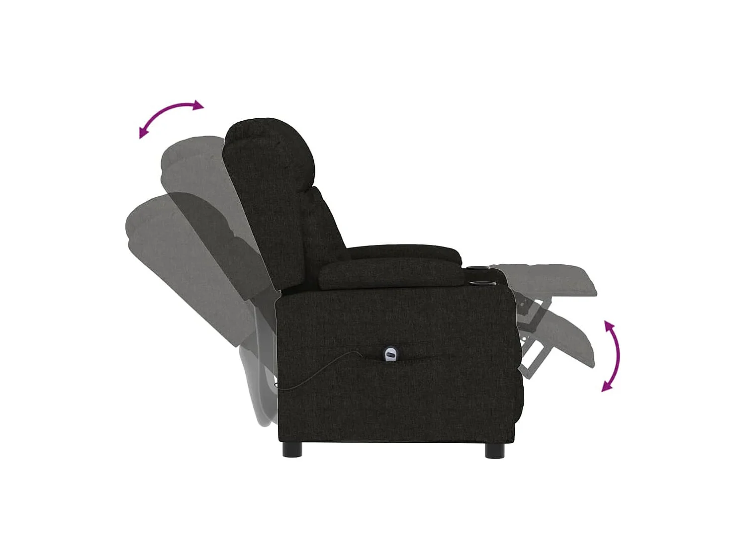 Sillón de relax | Silla | Sillón reclinable eléctrico de tela negro SHL3717