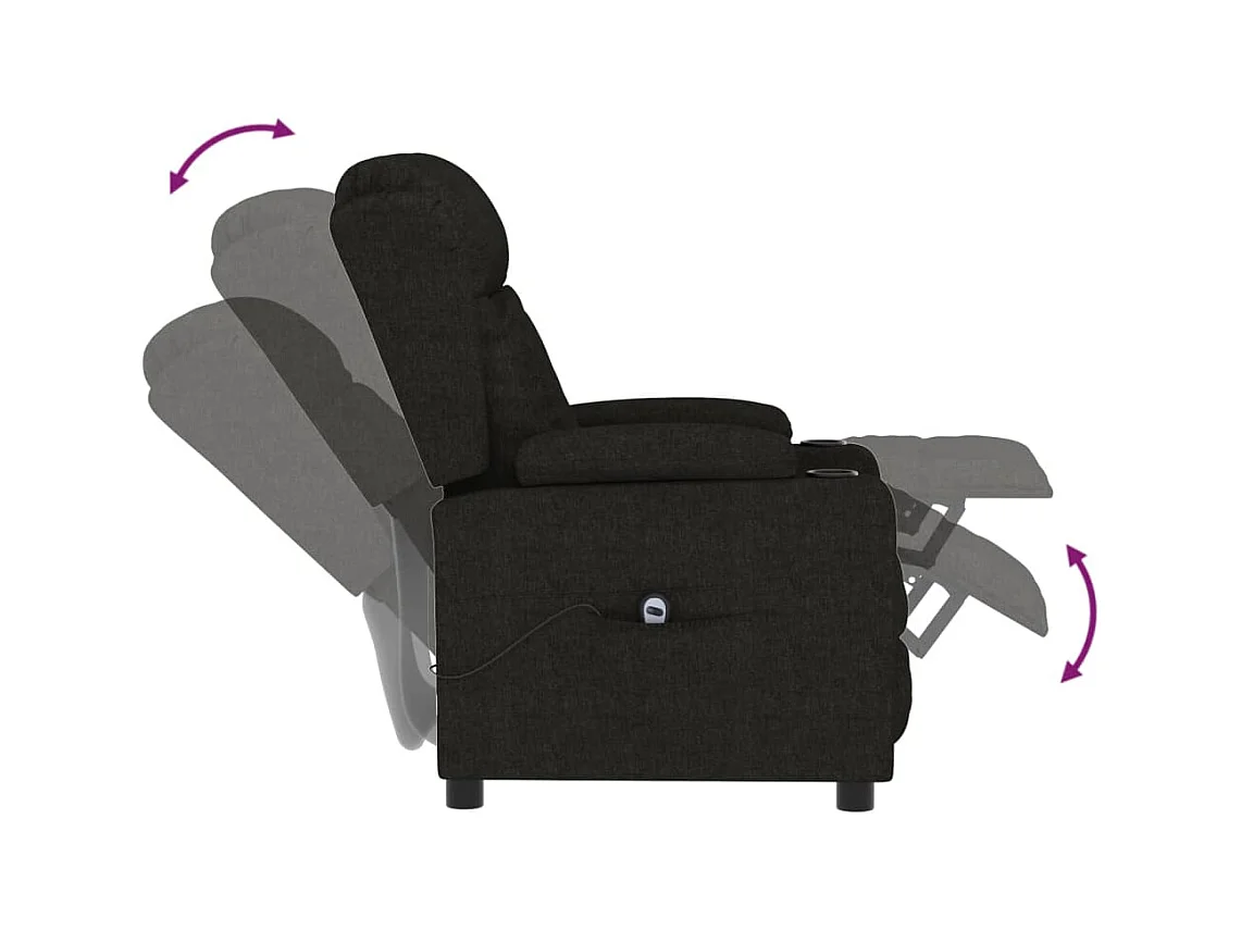Sillón de relax | Silla | Sillón reclinable eléctrico de tela negro SHL3717