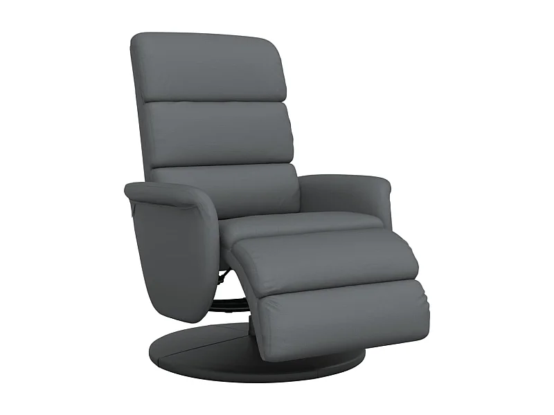 Relaxstoel | Fauteuil | Bureaustoel verstelbaar met voetensteun kunstleer grijs