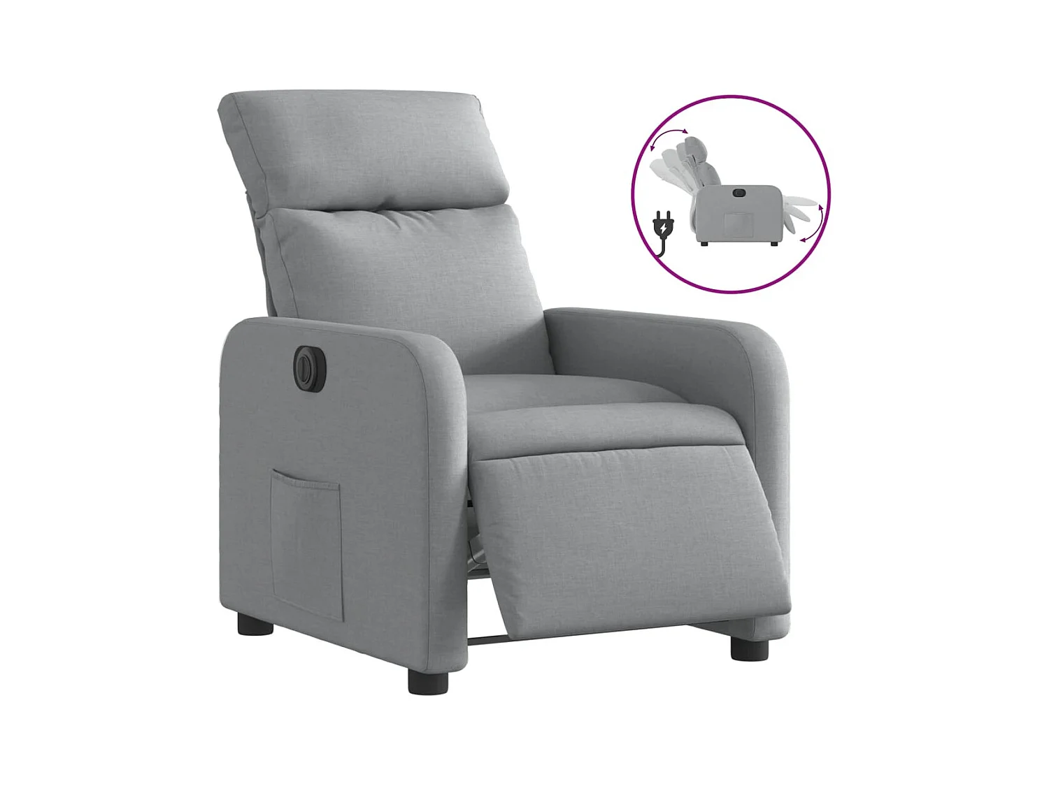 Sillón de relax | Silla | Sillón reclinable eléctrico tela gris claro SHL9875