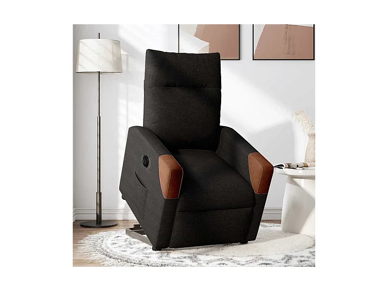 Silla de relax | Sillón eléctrico reclinable elevable de tela negro SHL6949