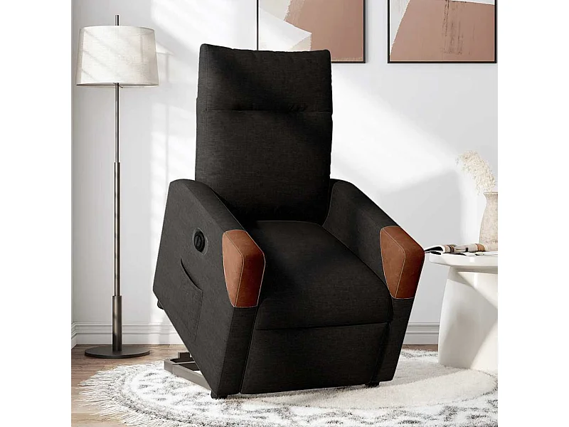 Fauteuil inclinable électrique-Chaise de relax-Fauteuil TV noir tissu SHL2581