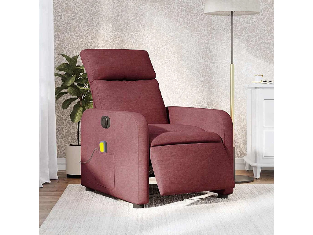 Fauteuil inclinable électrique-Fauteuil de massage de Salon Rouge bordeaux Tissu SHL2228
