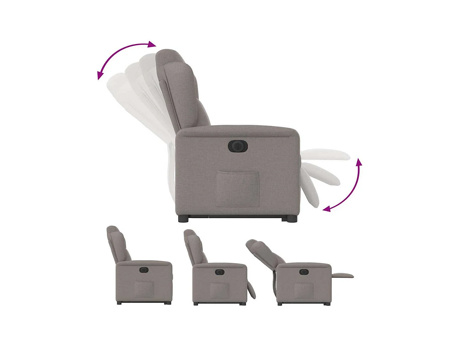 Fauteuil inclinable électrique-Chaise de relax-Fauteuil TV taupe tissu SHL1299
