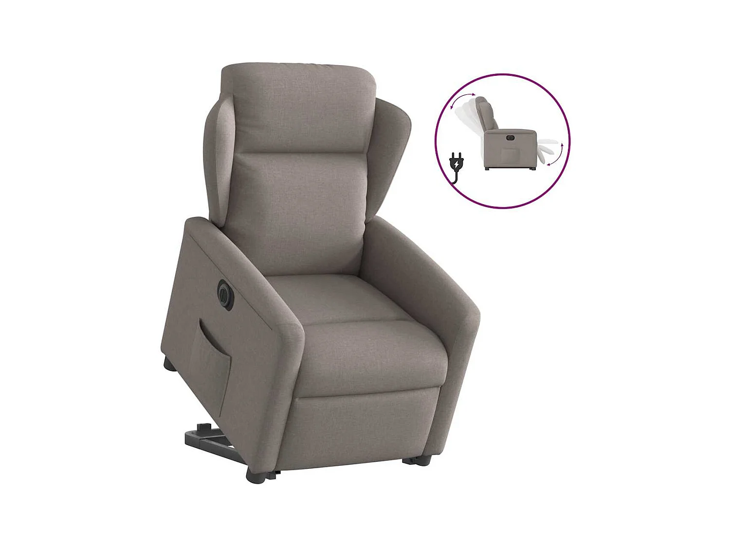 Fauteuil inclinable électrique-Chaise de relax-Fauteuil TV taupe tissu SHL1299