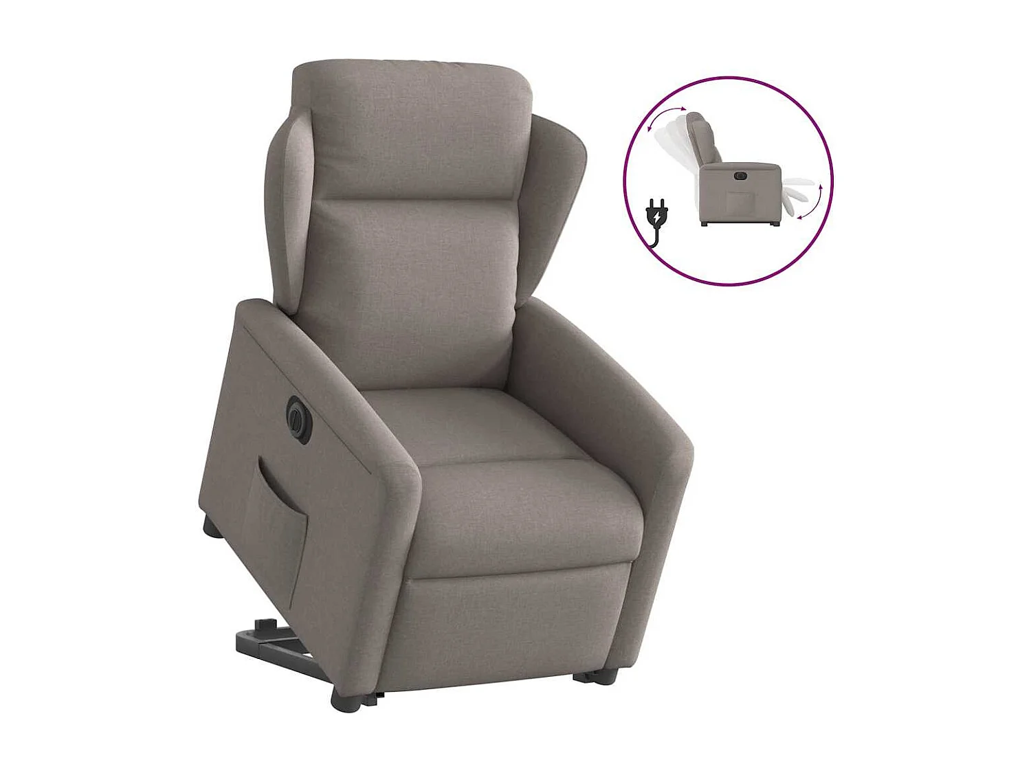 Fauteuil inclinable électrique-Chaise de relax-Fauteuil TV taupe tissu SHL1299