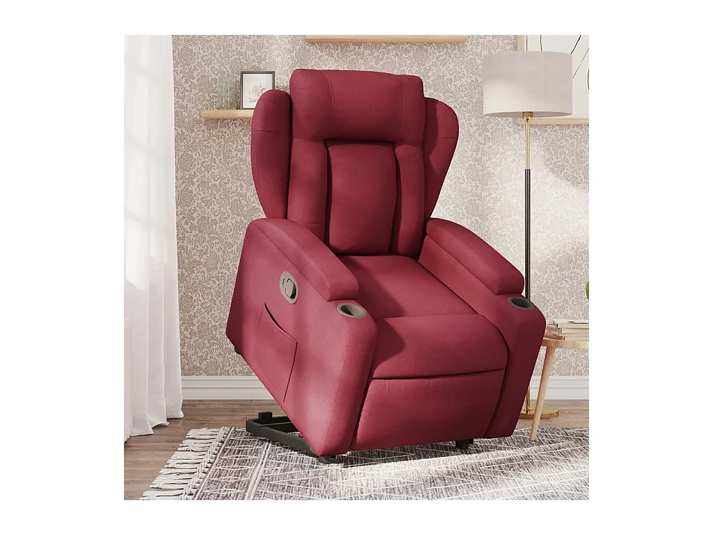 Sillón de relax | Silla | Sillón reclinable elevable tela rojo tinto SHL3562