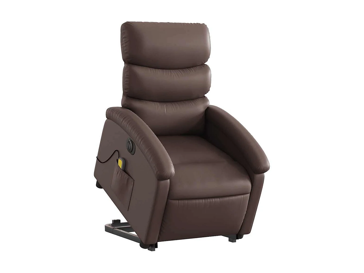Massagesessel mit Aufstehhilfe Elektrisch | Lounge Sessel indoor Braun Kunstleder SHL93658