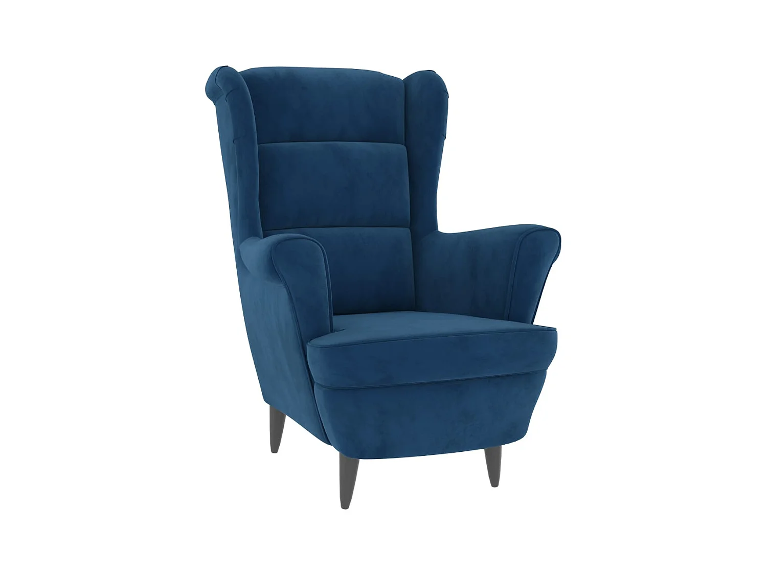 Sillón de salón | Silla | Sillón orejero y taburete de terciopelo azul SHL9107