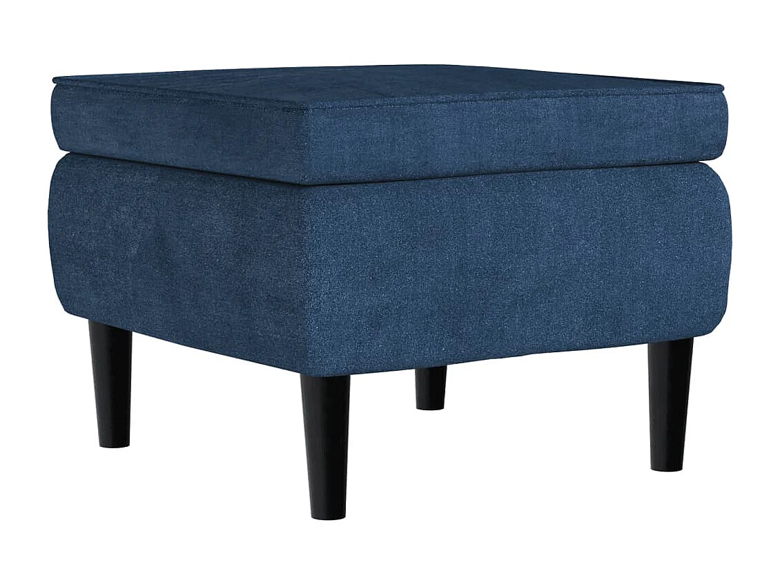 Ohrensessel mit Hocker | Relaxsessel Blau Samt SHL35737