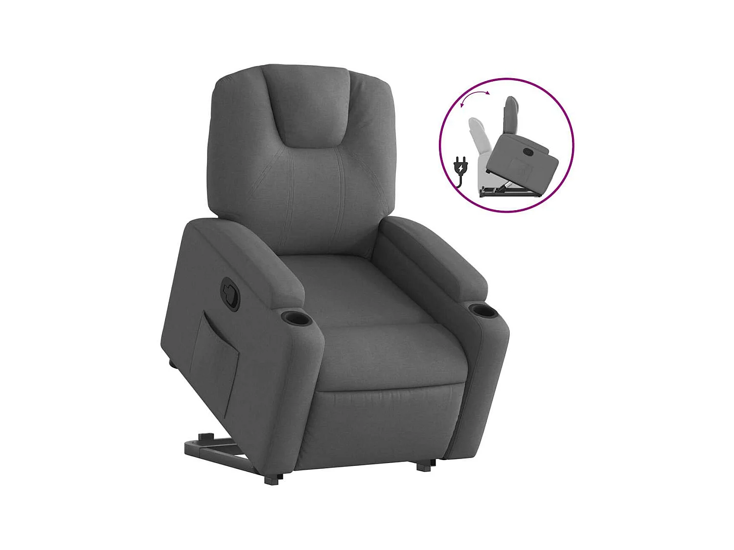 Fauteuil inclinable-Chaise de relax-Fauteuil salon Gris foncé Tissu SHL2431