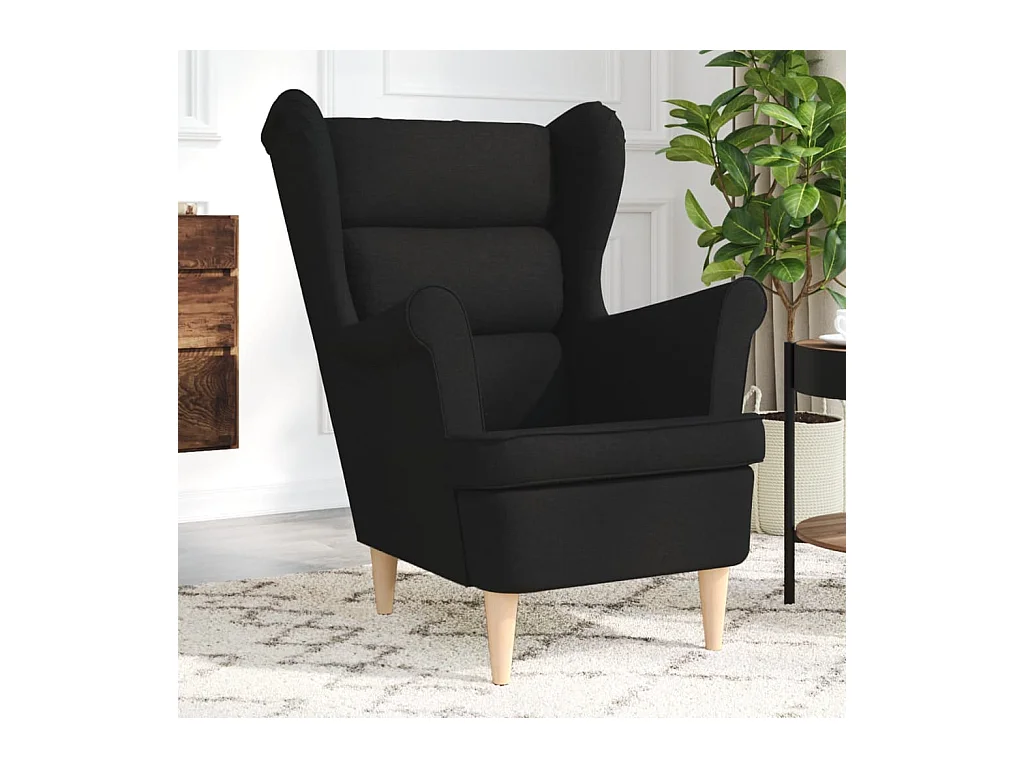 Fauteuil de Salon-Chaise de relax noir 74x84x100 cm tissu SHL3610