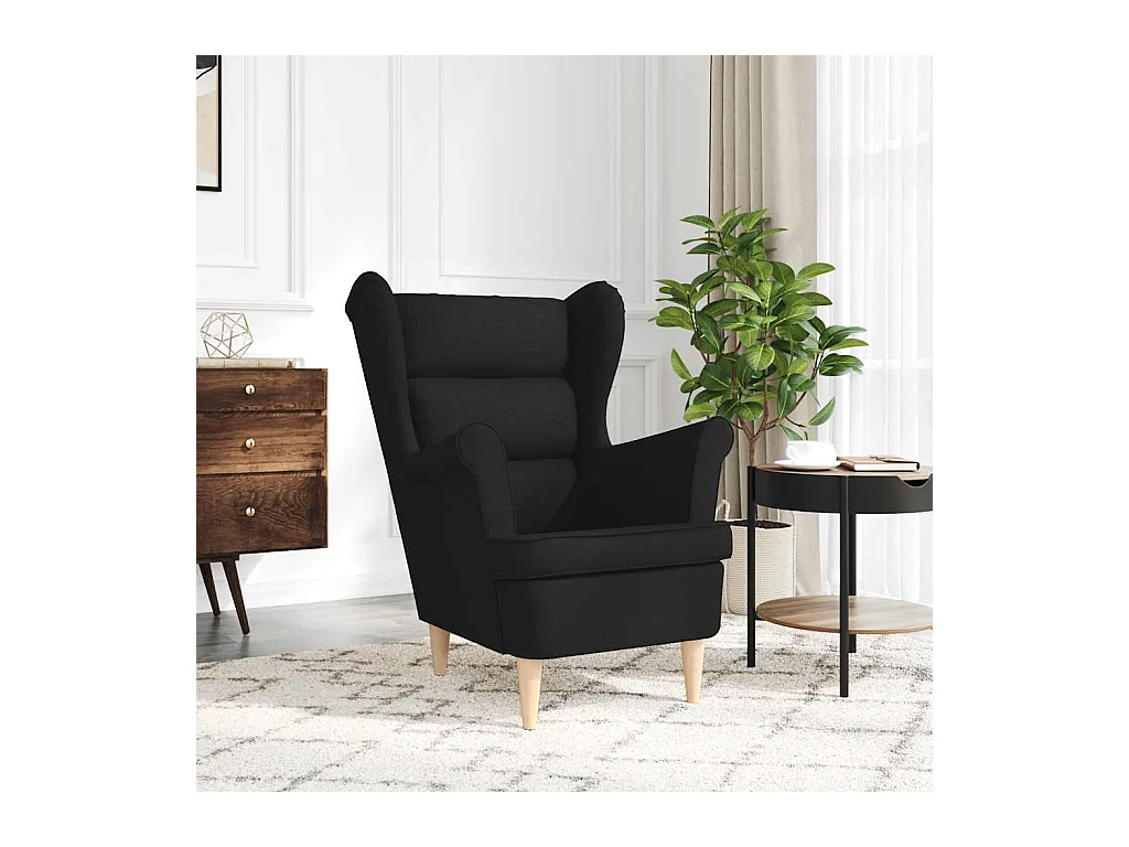 Fauteuil de Salon-Chaise de relax noir 74x84x100 cm tissu SHL3610