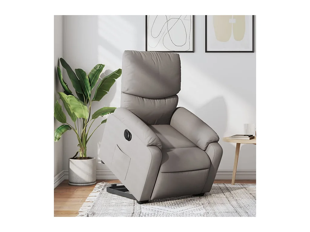 Silla de relax | Sillón eléctrico reclinable elevable de tela gris taupe SHL6486