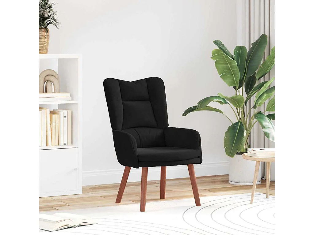 Sillón de relax | Silla Relax | Sillón de salón Negro 63x67x94 cm Terciopelo SHL8164