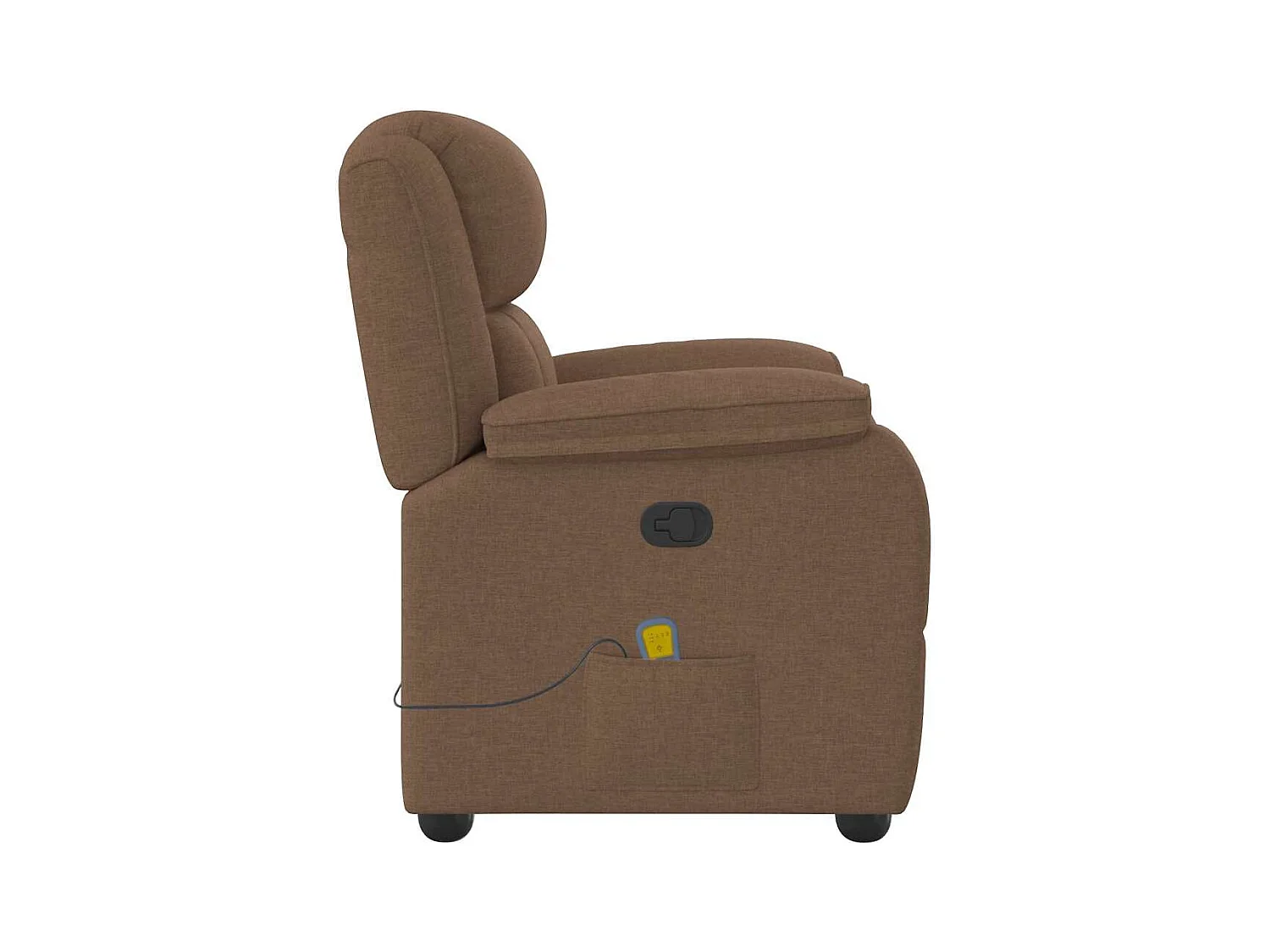 Sillón de relax | Sillón reclinable con masaje de tela marrón SHL2470