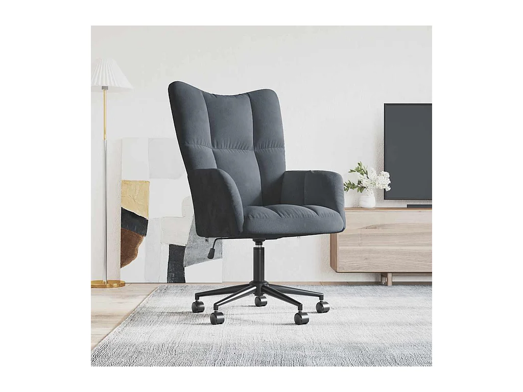 Sillón de relax | Silla de relax de terciopelo gris oscuro SHL9490