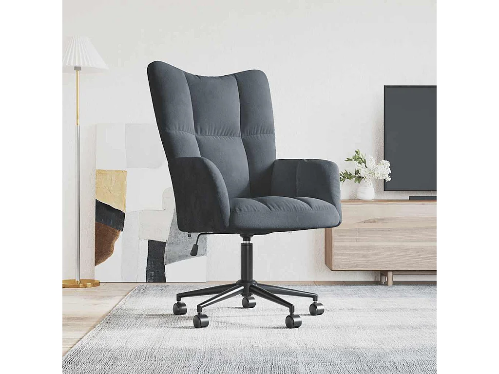 Sillón de relax | Silla de relax de terciopelo gris oscuro SHL9490