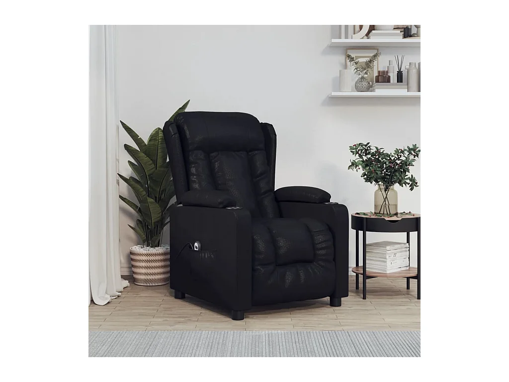 Sillón de relax | Silla | Sillón reclinable eléctrico de cuero sintético negro SHL9654