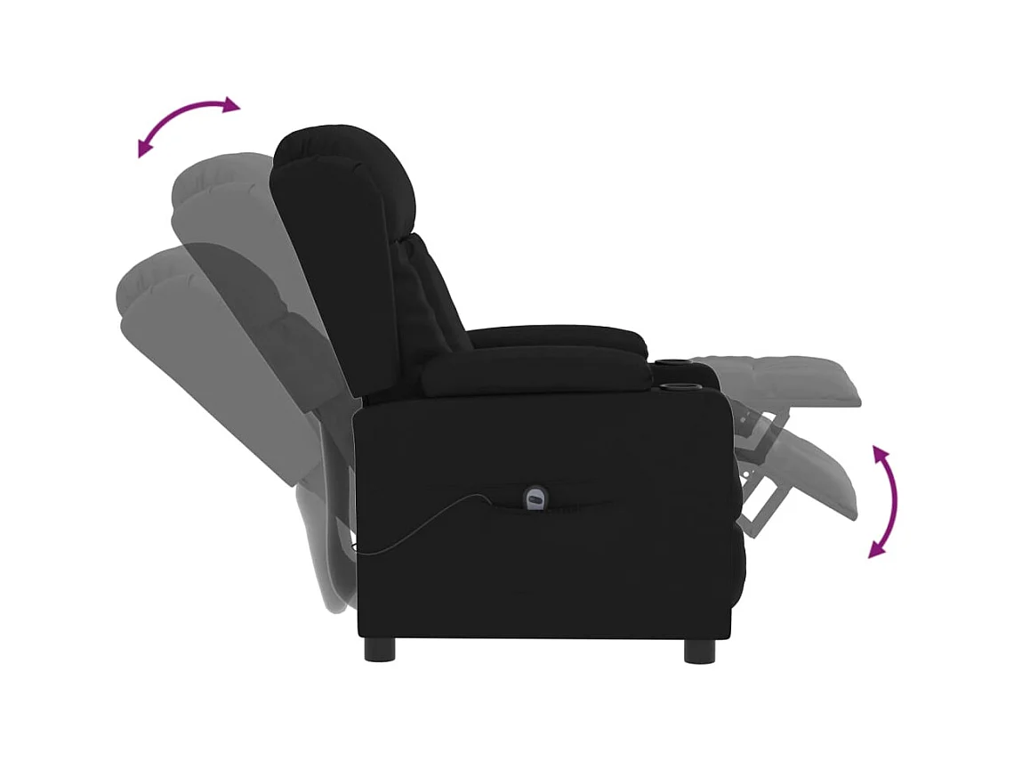 Sillón de relax | Silla | Sillón reclinable eléctrico de cuero sintético negro SHL9654