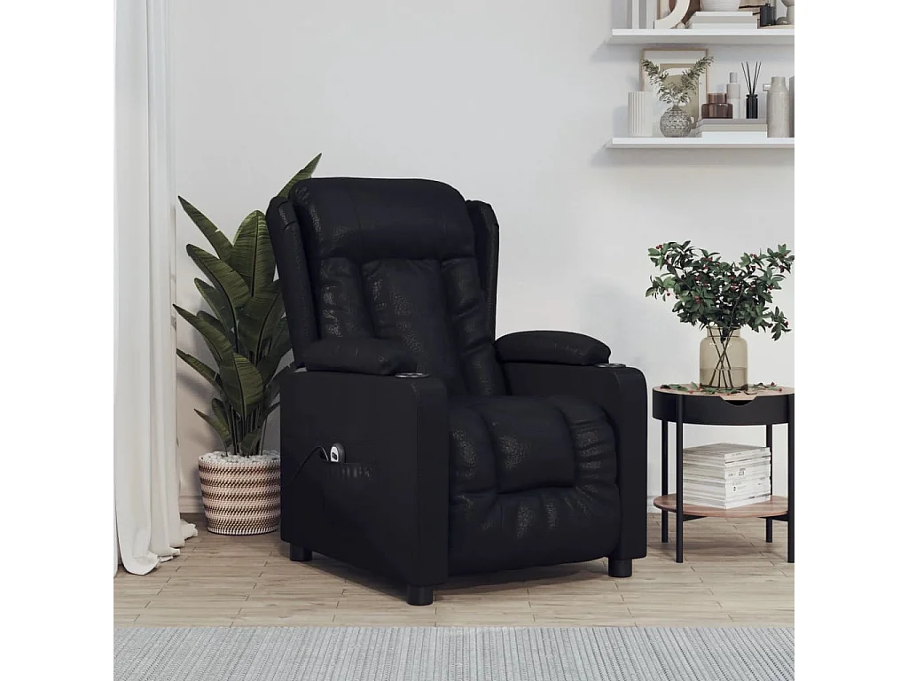 Sillón de relax | Silla | Sillón reclinable eléctrico de cuero sintético negro SHL9654
