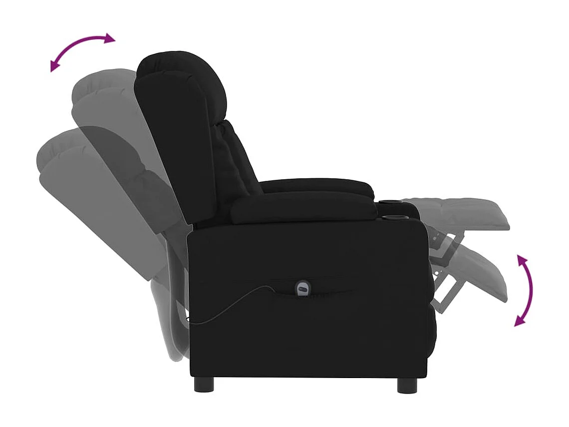 Sillón de relax | Silla | Sillón reclinable eléctrico de cuero sintético negro SHL9654