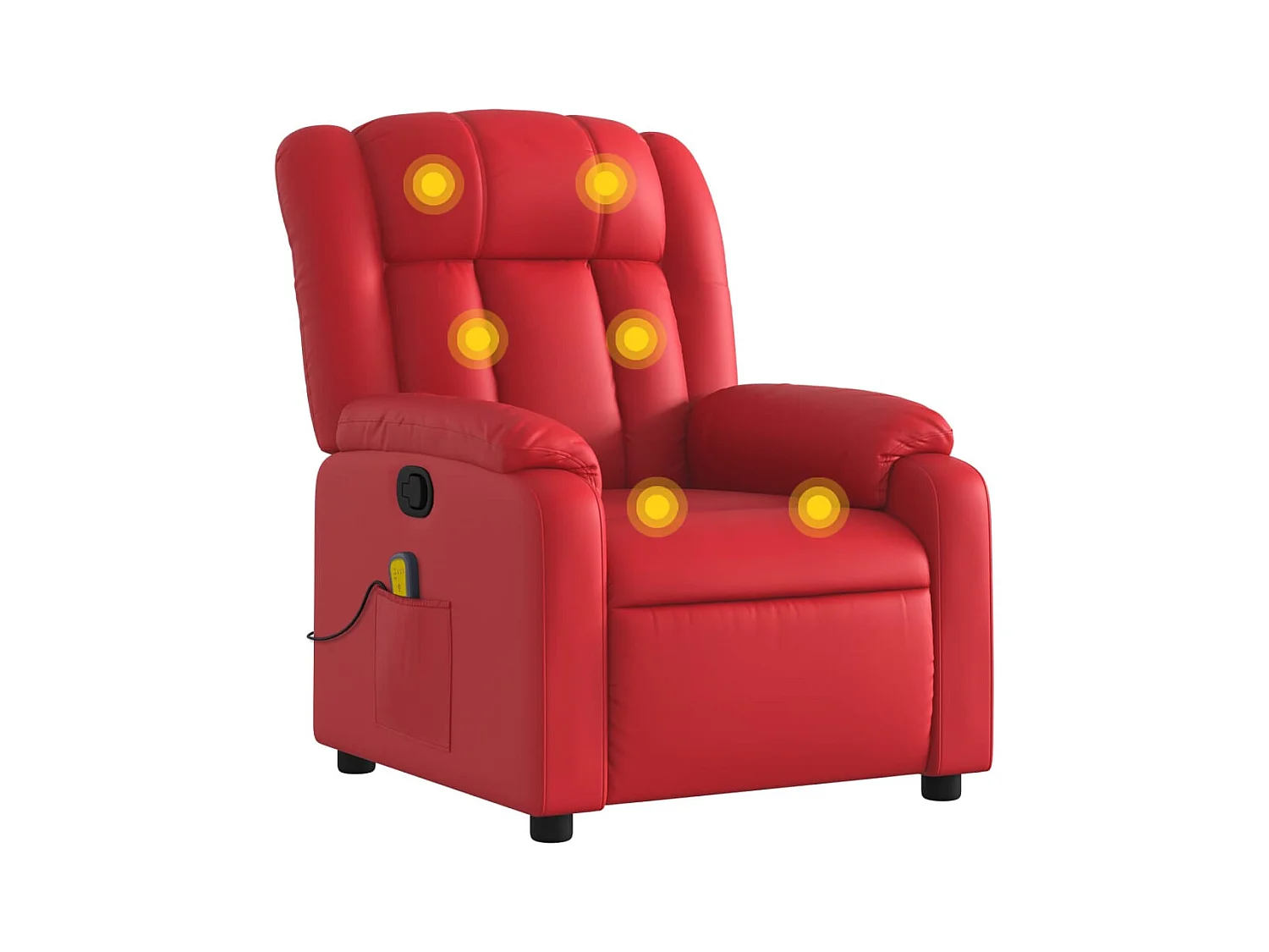 Fauteuil inclinable-Chaise de relax-Fauteuil de Massage rouge similicuir SHL4914